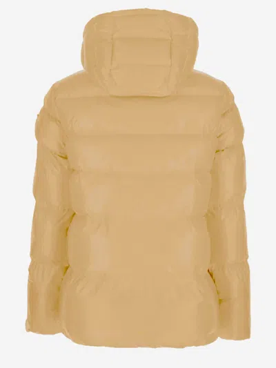 Pinko Nylon Padded Down Jacket In Brown