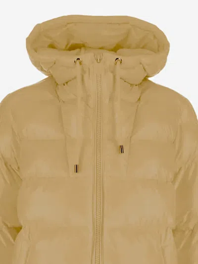 Pinko Nylon Padded Down Jacket In Brown
