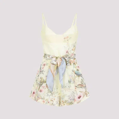 Zimmermann Rebellion Fitted Playsuit In Neutral