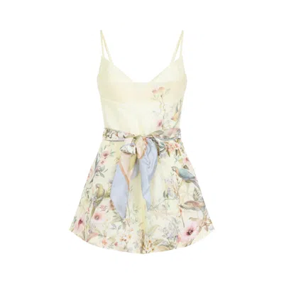 Zimmermann Rebellion Fitted Playsuit In Neutral