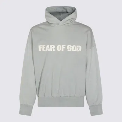 Fear Of God Cozy Hoodie With Printed Design Ribbed Cuffs Hem In Gray