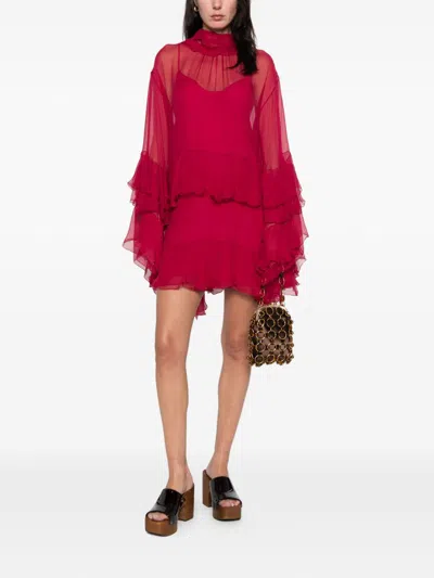 Chloé Silk Dress In Red