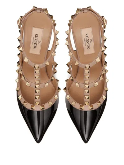 Valentino Garavani Valentino Rockstud Caged 100 Patent Pump In Black