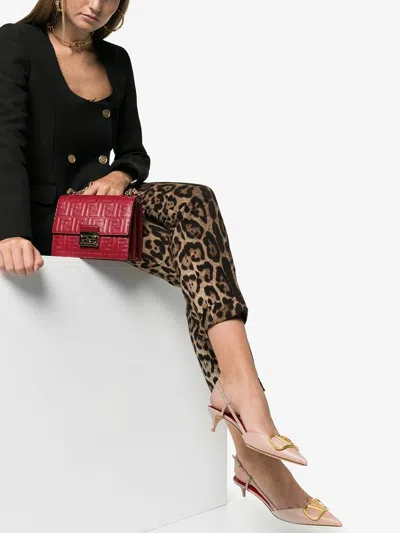 Valentino Vlogo Signature Leather Slingback Pumps In White