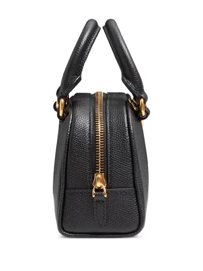 Valentino Mini Grained Leather Vlogo Signature Top-handle Bag In Black