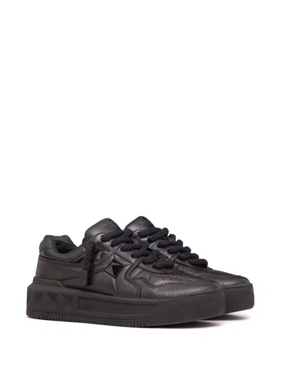 Valentino Garavani One Stud Xl Leather Low-top Sneakers In Black