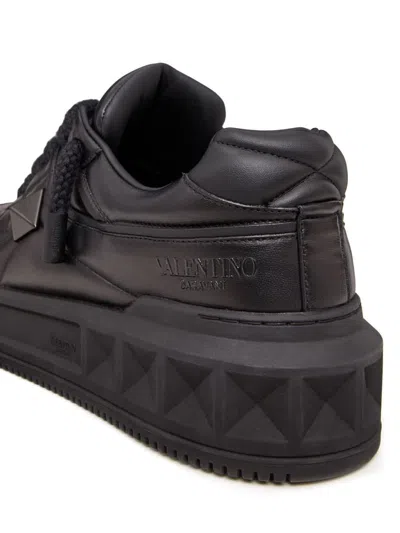 Valentino Garavani One Stud Xl Leather Low-top Sneakers In Black