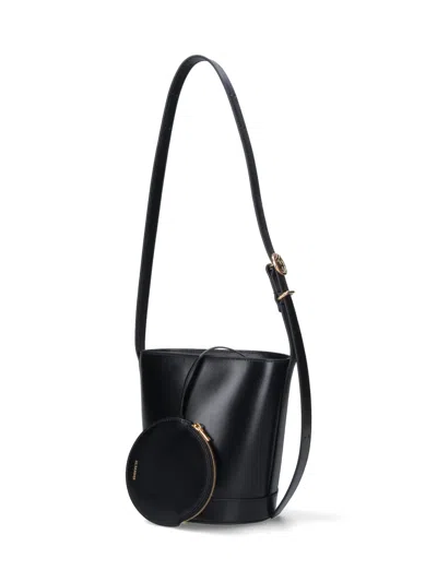 Jil Sander Cannolo Bucket Bag In Black