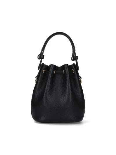 Tory Burch T Monogram Bucket Bag In Black