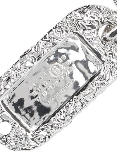 Mm6 Maison Margiela Foil Keyring In Silver