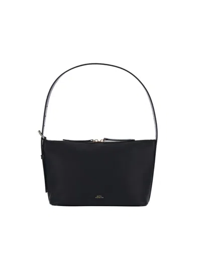 Apc A.p.c. Vera Grained Leather Shoulder Bag In Black
