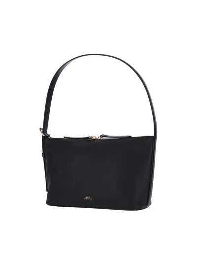 Apc A.p.c. Vera Grained Leather Shoulder Bag In Black