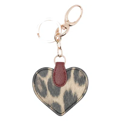Liu •jo Heart Keyring In Animal Print