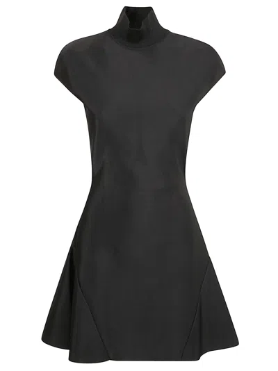 Givenchy Mini Dress With Flared Skirt In Wool In Black