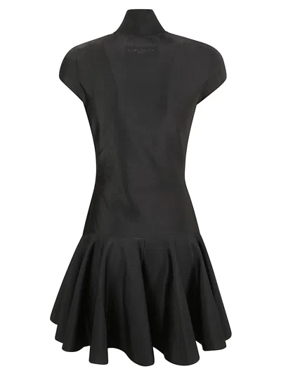 Givenchy Mini Dress With Flared Skirt In Wool In Black