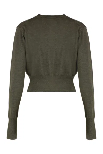 Vivienne Westwood Bea Cropped Knit Cardigan Long Sleeves In Green