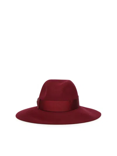 Borsalino Sophie Wool Felt Hat In Burgundy