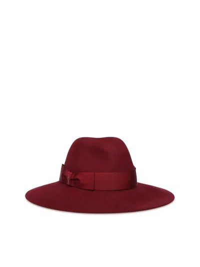 Borsalino Sophie Wool Felt Hat In Burgundy