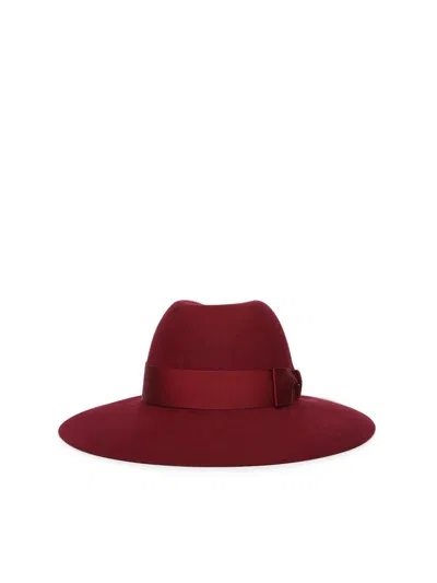 Borsalino Sophie Wool Felt Hat In Burgundy