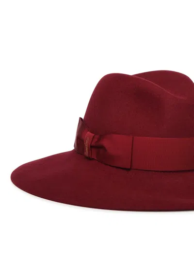 Borsalino Sophie Wool Felt Hat In Burgundy