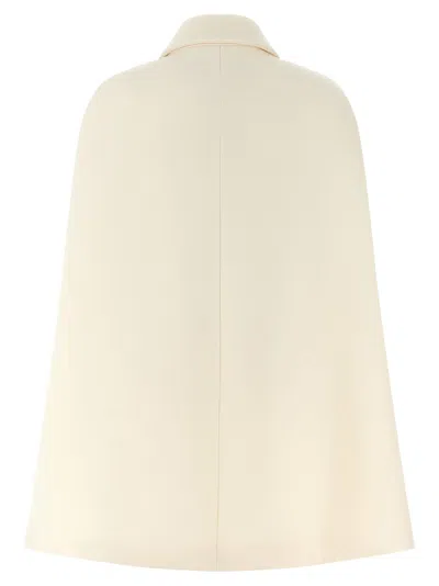 Valentino Drill Hood Capes White In Neutral