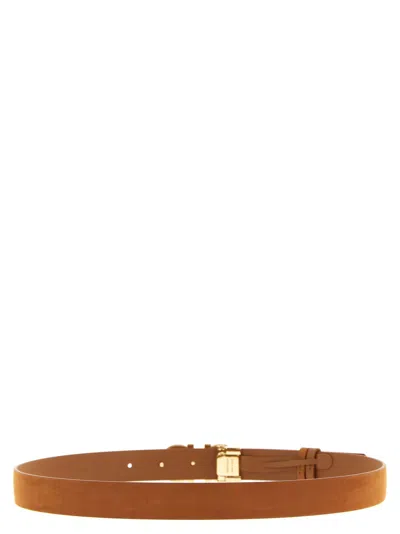Ferragamo Brown Gancini Buckle Reversible Belt In Brown