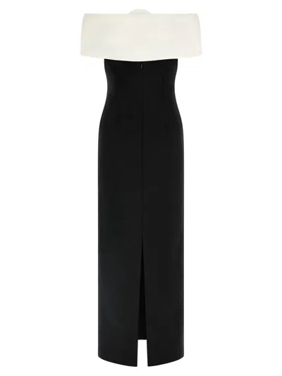 Self-portrait Flower Datail Maxi Dress In Black