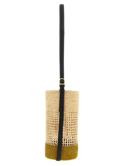Khaite Small Billie Woven-raffia Bucket Bag In Brown