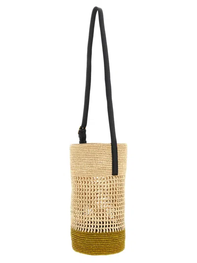 Khaite Small Billie Woven-raffia Bucket Bag In Brown