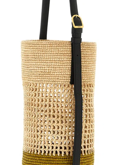 Khaite Small Billie Woven-raffia Bucket Bag In Brown