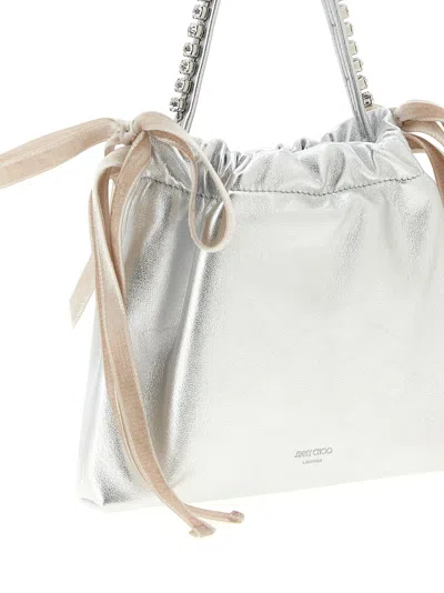 Jimmy Choo Drawstring Mini Hand Bags Pink In Orange