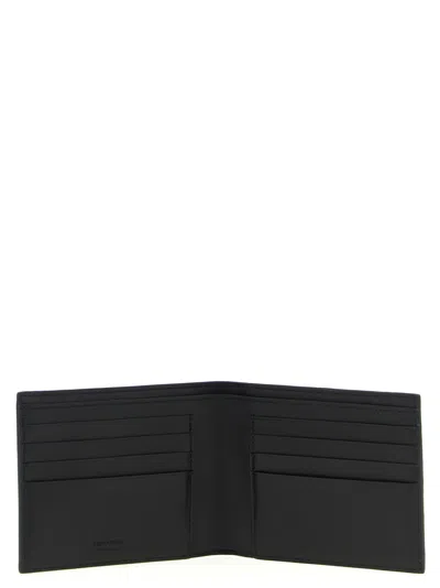 Ferragamo Revival Black Wallet With Gancini Buckle On The Front In Hammered Leather Man In Black