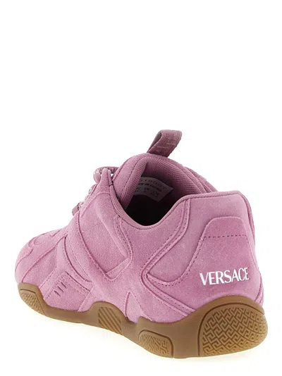 Versace Galaxia Suede Lace-up Trainers In Pink