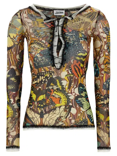 Jean Paul Gaultier 're-edition - The Yellow Butterfly' Cardigan In Blue