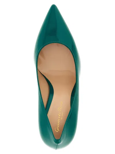 Gianvito Rossi Teal Pointed Toe Heels In Green