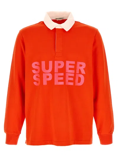 Jw Anderson Super Speed Polo Shirt Long Sleeve In Red