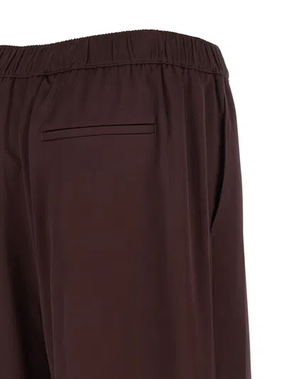 Tory Burch Pintuck Wide-leg Satin Trousers In Burgundy