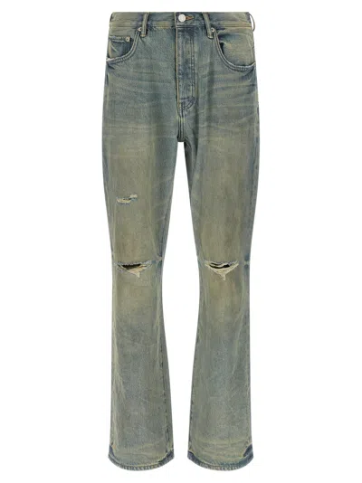 Purple Brand P026 Dirty Fade Rip Boot Jeans In Blue