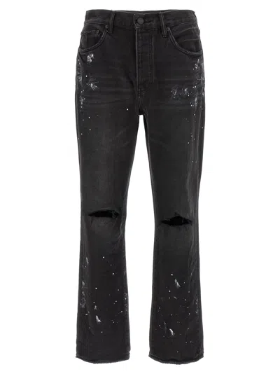 Purple Brand P011 Knee Slit Paint Jeans In Black