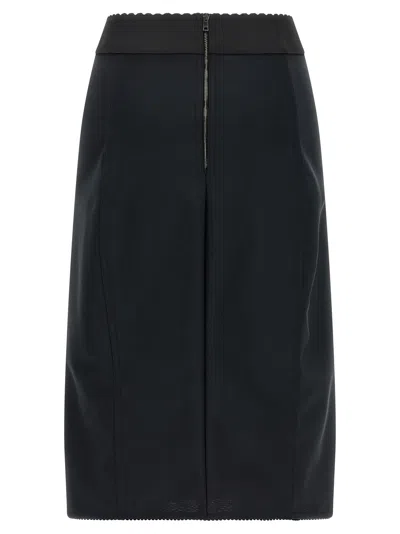 Dolce & Gabbana Lace Insert Skirt In Black