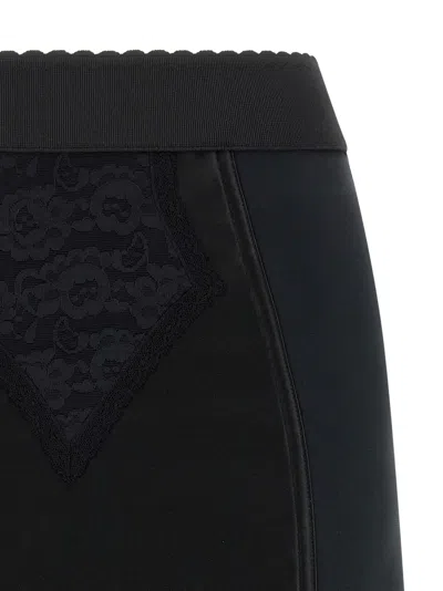 Dolce & Gabbana Lace Insert Skirt In Black