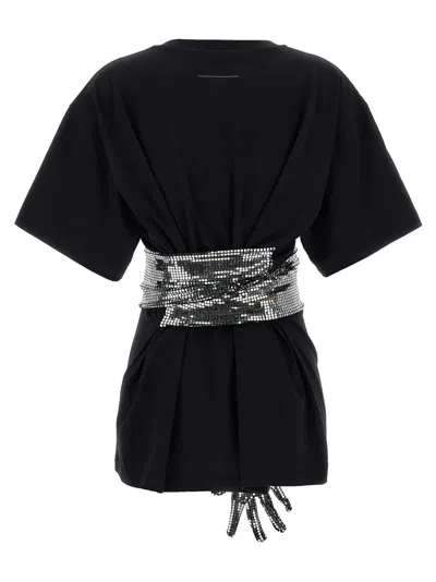 Mm6 Maison Margiela Cotton T-shirt With Gloves In Black