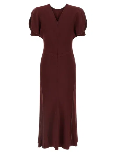 Victoria Beckham Bela Dress In Burgundy