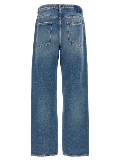 Golden Goose Denim Pants With Classic Five-pocket Design And Distinctive Patch In Blue