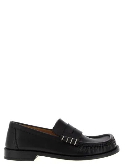 Jw Anderson Brogues With Round Toe And Penny Strap In Black