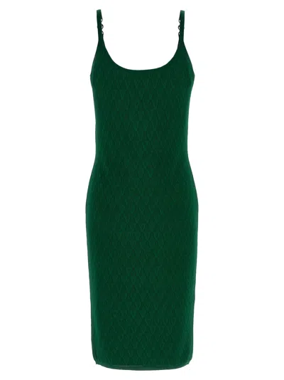 Versace Embellished-strap Midi Dress In Green