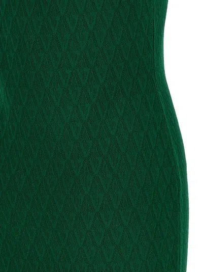 Versace Embellished-strap Midi Dress In Green