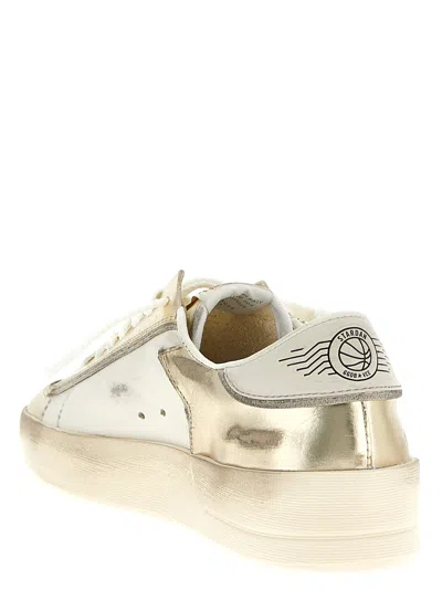 Golden Goose Low-top Sneakers With Suede And Leather Details In Gold