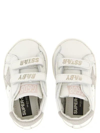Golden Goose Baby School Sneakers In White