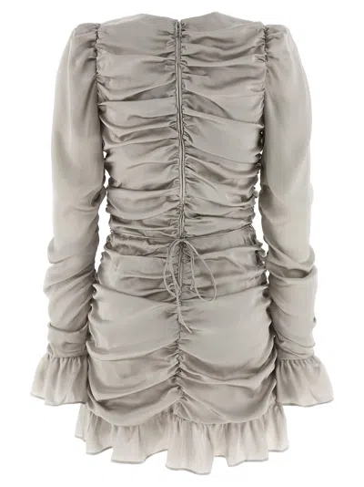 Rotate Birger Christensen Ls Mini Bow Dress In Gray